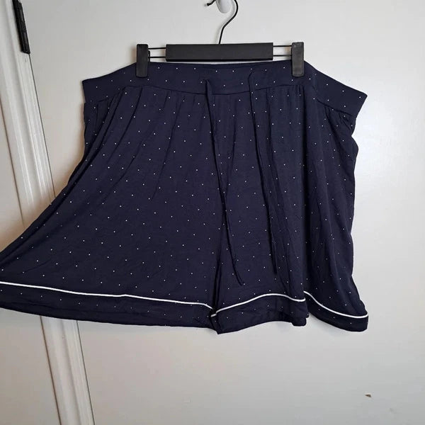 Cozy Earth Blue White Polka Dot Short Sleeve Bamboo Pajama Set Size 2XL-3XL