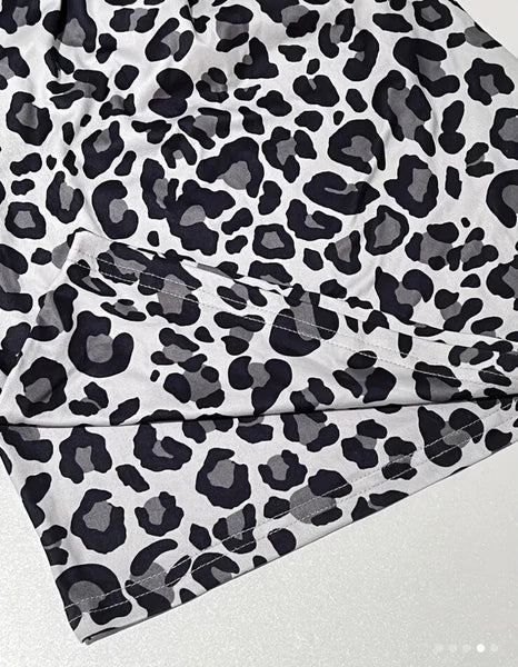 Plus 22 3x Stretch Soft Animal Print Heart Short Sleep Set Gray True To Size