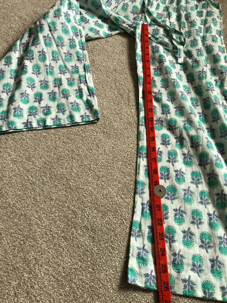Brora Pyjamas Set Size 8 Button Up Pockets 100% Organic Cotton Quality Excellent