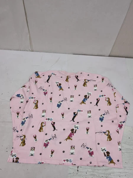 PJ Salvage Blush Woof For Love L/S Knit Pajama Set Sz XL AM30