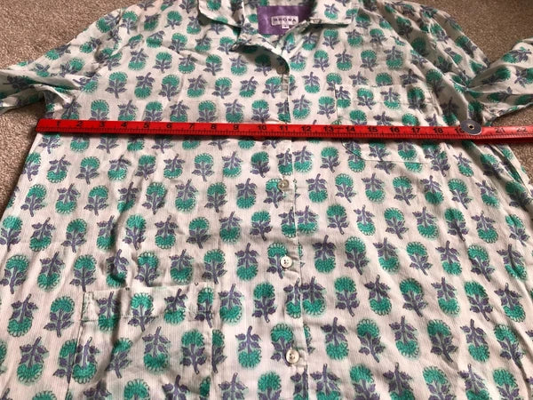 Brora Pyjamas Set Size 8 Button Up Pockets 100% Organic Cotton Quality Excellent