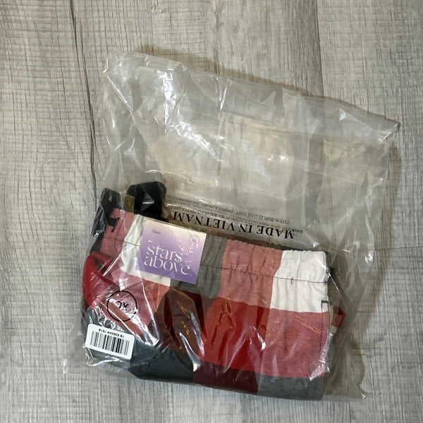 NWT Stars Above Women’s Plaid Flannel Pajama Lounge Shorts Size XL Red Multi