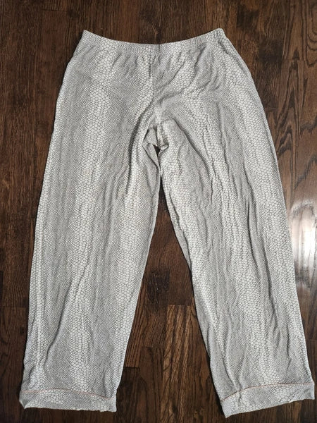 Eberjey Gisele Long-sleeve Printed Pajama set white/grey size medium