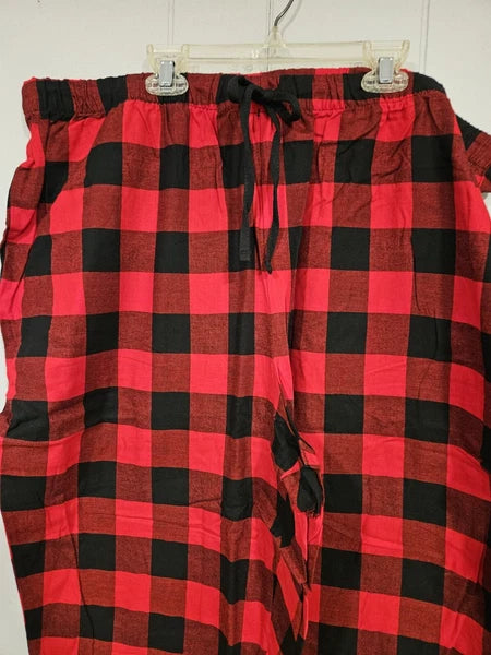 NWT Sealed Womens Size 1X Buffalo Check Red Plaid Flannel Pajamas Set Top Pants