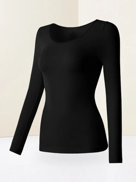 Women Ultra Thin High Elasticity Thermal Long Johns Underwear Top&Bottom 2PC Set