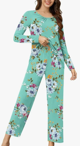 PRETTY Women's Pajamas, Long Sleeve Top, Pants with Pockets, 2X, Excellent! NWOT