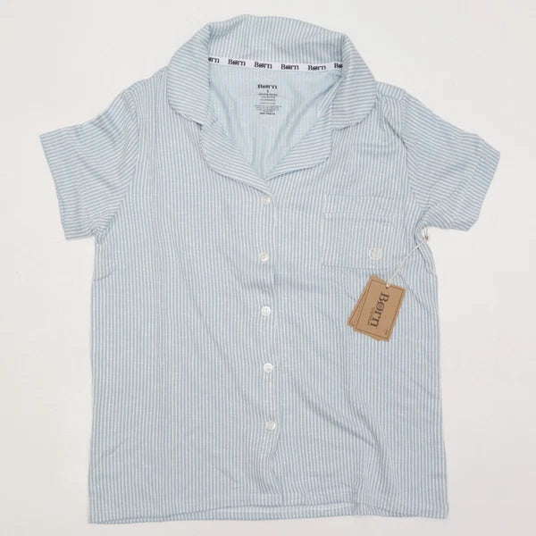 Born Sleepwear Jersey Seeksucker Short Sleeve Pant Set Blue Size L BO32139AS-BL