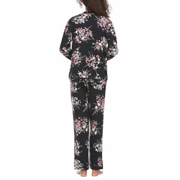 Flora Nikrooz Pajama Set Women 3X (24W-26W) Notch Collar Floral Soft Comfort