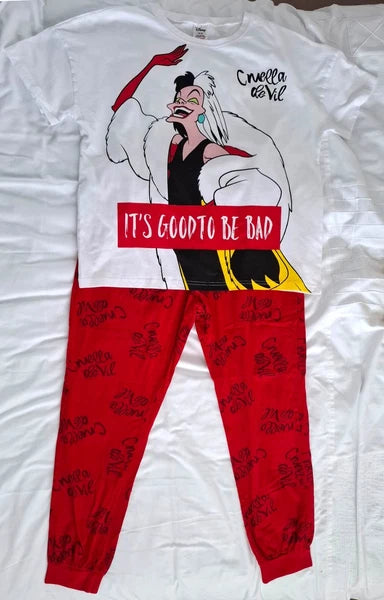 Disney Ladies 'Cruella de Vil' Pyjamas Size 12-14