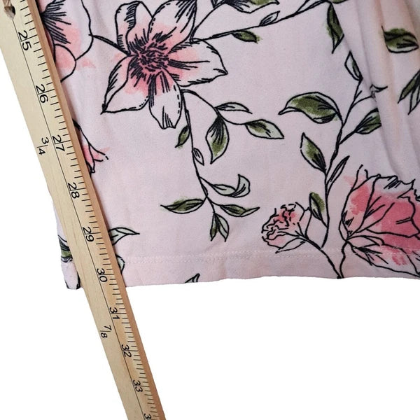 BeYourself Pajama Set Womens XL Pink Floral Weekend Tee Comfy Lounge Sleepwear