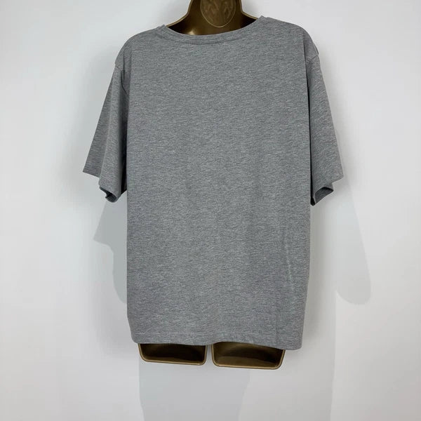 Asos Pyjamas Set Grey Marl Cotton Mix Jersey T Shirt Straight Leg Size 10