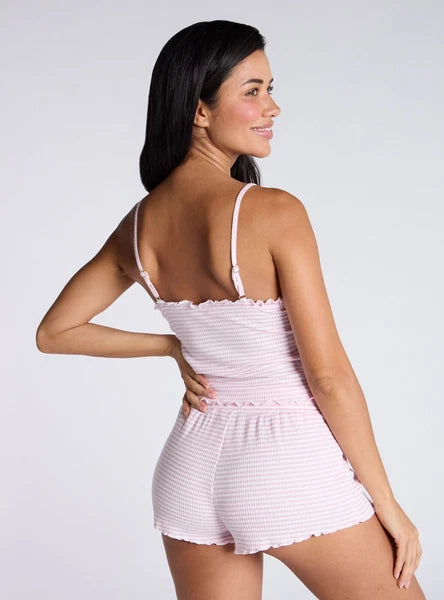 Boux Avenue Short Pyjama Set Women's Stripe Ribbed Breathable Ladies Nightwear