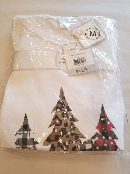 Fashion by Mirabeau Snowman Avenue Long Sleeve PJ Set Size Medium NWT