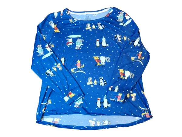 Secret Treasures 2 Piece Womens Pajama Winter Animals Scene L (12/14) New