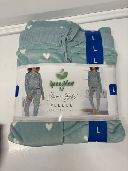 Women's 2 Piece Honey Dew Super Soft Long sleeve Pajama Set Blue Large