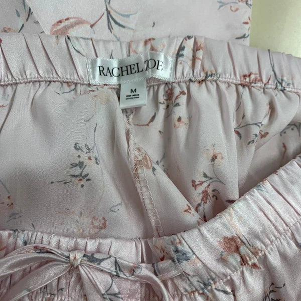 RACHEL ZOE Satin Lounge Sleepwear Two Piece Set Women's Size M Pink