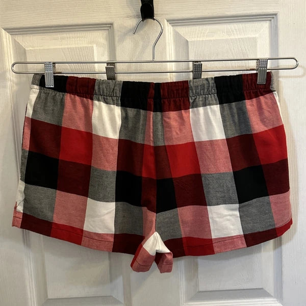NWT Stars Above Women’s Plaid Flannel Pajama Lounge Shorts Size XL Red Multi