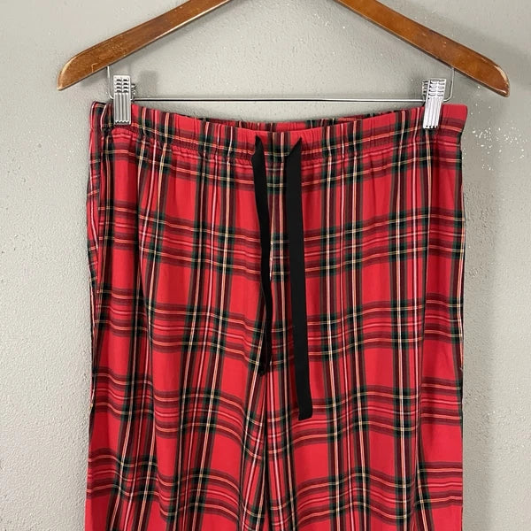 Victorias Secret Pajama Set Size M Red Plaid Soft Cotton Flannel Sleep Lounge