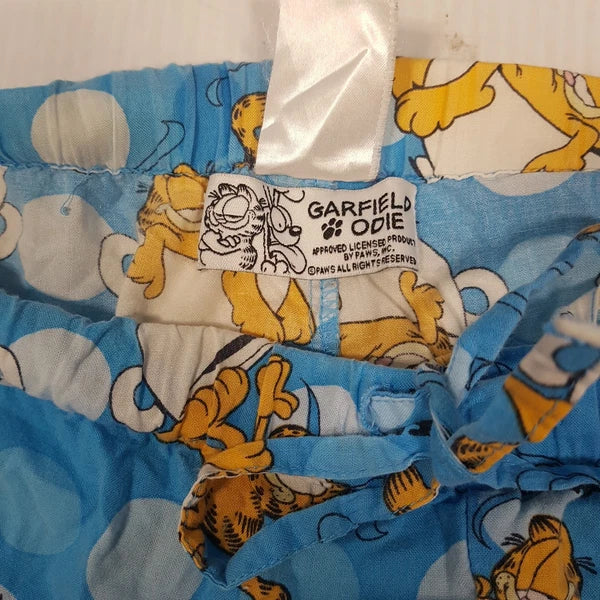 Garfield + Odie Pyjama 3/4 sleeve top and long pants Size:18 Blue teacup Cotton