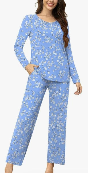 PRETTY Women's Pajamas, Long Sleeve Top, Pants with Pockets, 2X, Excellent! NWOT