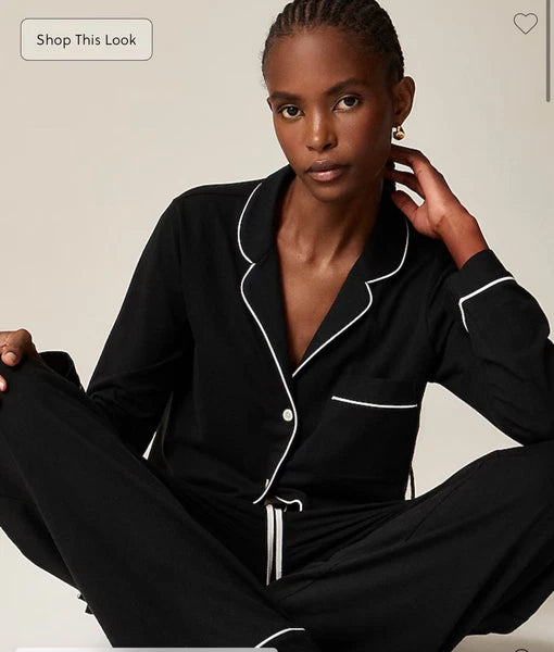 J.Crew Dreamy cotton-blend pajama pant set Size Small Black New NWT