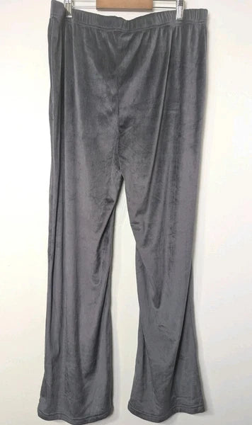 Nicole Miller 2 PC Pajama Set  XL Top Bottom Velvety Soft Sparkle Gray Stretch