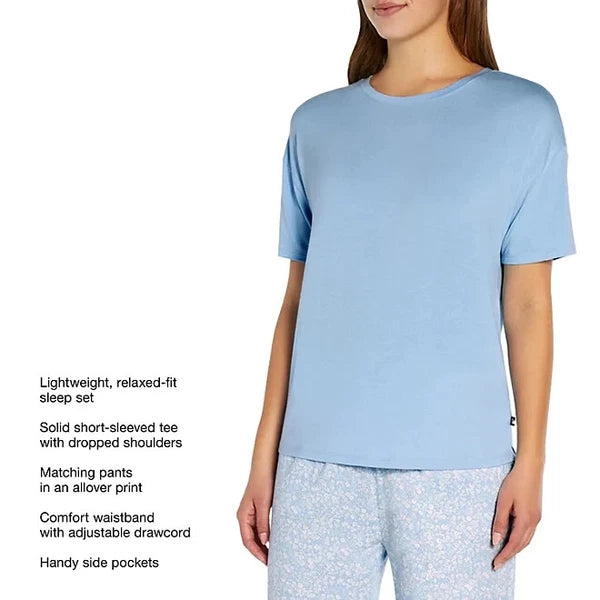Gap Ladies Short Sleeve Sleep Set Blue Bell Ditsy Size XS