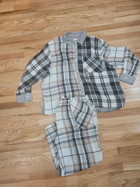 Aerie Plaid Lounge Pajama Set Pants with Drawstring and Pockets Size XXL Womens