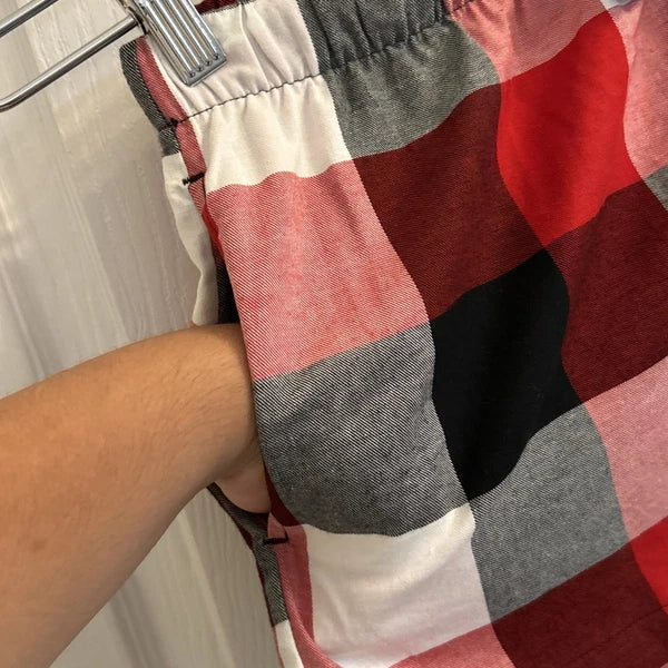 NWT Stars Above Women’s Plaid Flannel Pajama Lounge Shorts Size XL Red Multi