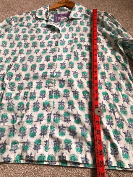 Brora Pyjamas Set Size 8 Button Up Pockets 100% Organic Cotton Quality Excellent