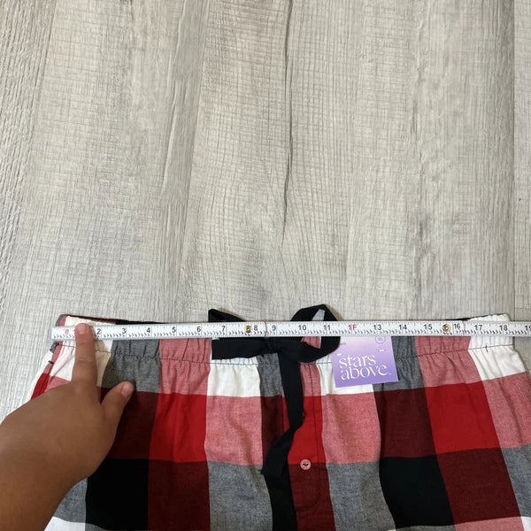 NWT Stars Above Women’s Plaid Flannel Pajama Lounge Shorts Size XL Red Multi