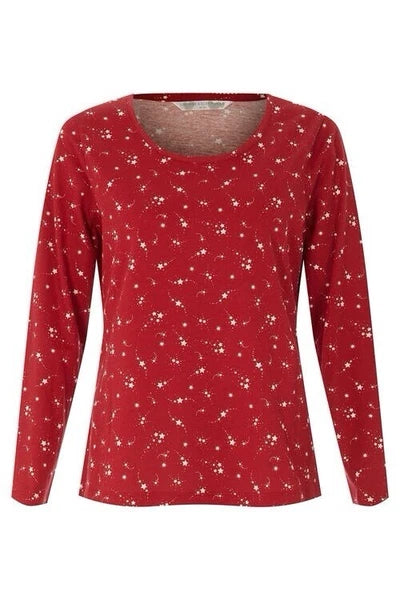 Bon Marche Red All Over Star Print  Pyjama Set Long Sleeve 20/22 BNWT Rrp £16