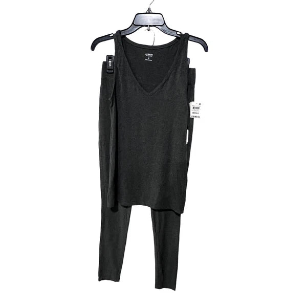 ALFANI WOMENS PAJAMA TANK TOP & LEGGING SET HEATHER CHARCOAL GRAY SMALL NEW!