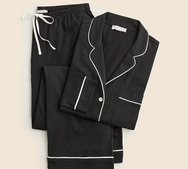 J.Crew Dreamy cotton-blend pajama pant set Size Small Black New NWT