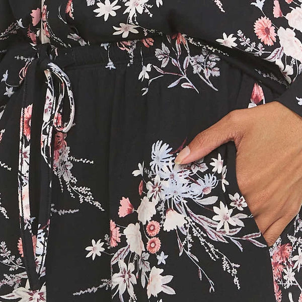 Flora Nikrooz Pajama Set Women 3X (24W-26W) Notch Collar Floral Soft Comfort