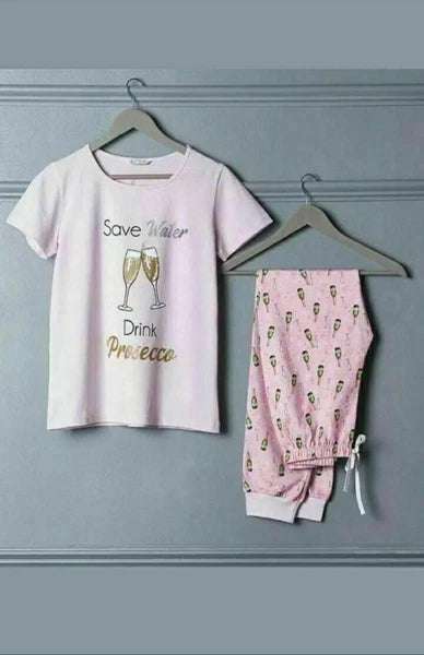 Avon Sparkle Prosecco PJs - Pyjamas. Pink - 20/22 - BNIP